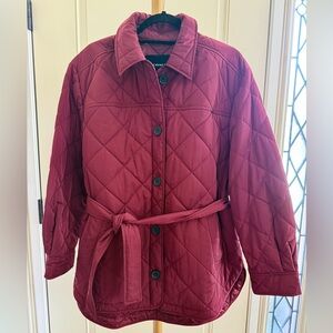 Quilted Burgundy Coach Jacket